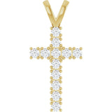 14K Yellow Gold 1/2 CTW Natural Diamond Cross Pendant
