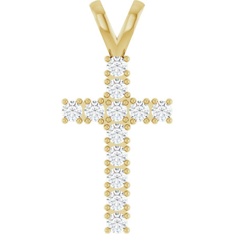 14K Yellow Gold 1/2 CTW Natural Diamond Cross Pendant