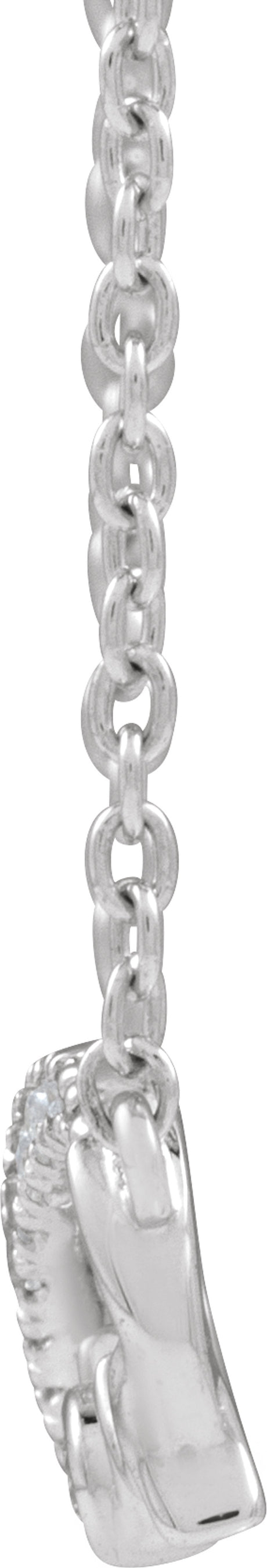 14K White Gold .08 CTW Lab-Grown Diamond Infinity-Inspired Mom 18" Necklace