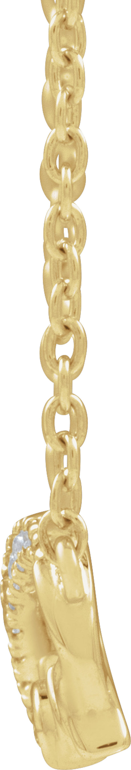 14K Yellow Gold .08 CTW Lab-Grown Diamond Infinity-Inspired Mom 18" Necklace