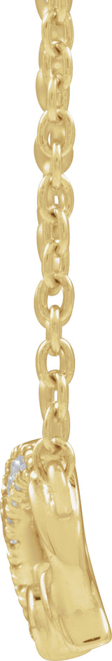 14K Yellow Gold .08 CTW Lab-Grown Diamond Infinity-Inspired Mom 18" Necklace