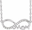 Sterling Silver .08 CTW Lab-Grown Diamond Infinity-Inspired Mom 18" Necklace