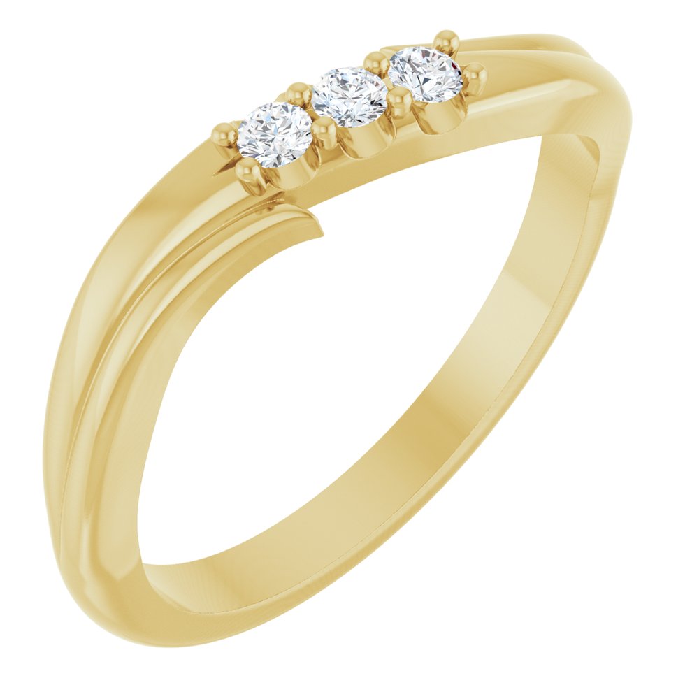 14K Yellow Gold .08 CTW Natural Diamond Three-Stone Ring