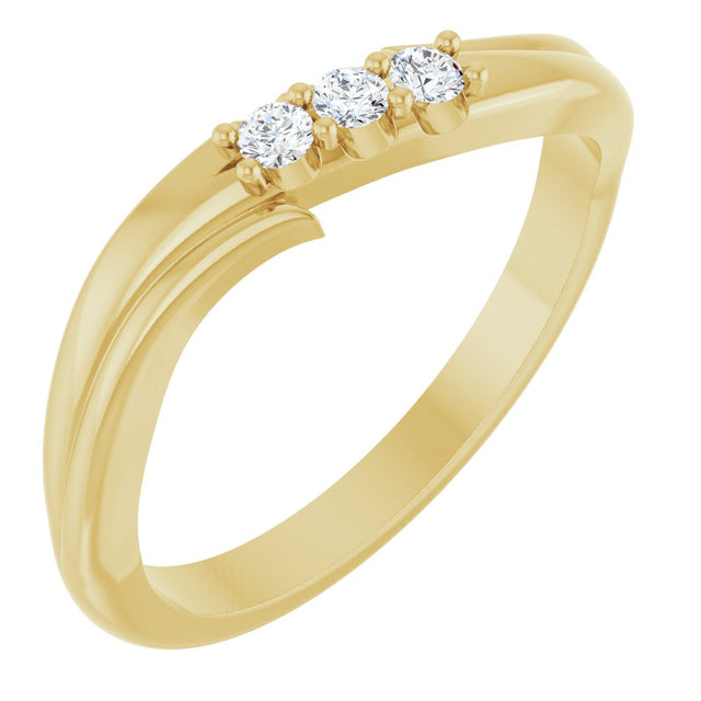 14K Yellow Gold .08 CTW Natural Diamond Three-Stone Ring