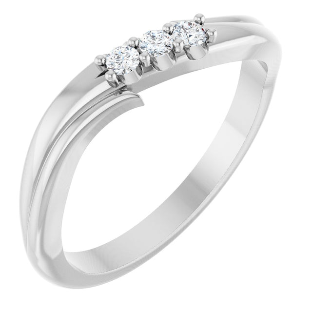 14K White Gold .08 CTW Lab-Grown Diamond Three-Stone Ring