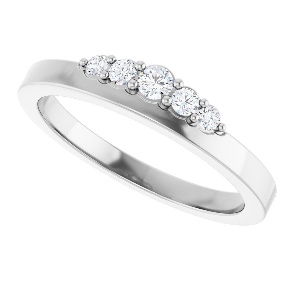 14K White Gold 1/6 CTW Lab-Grown Diamond Stackable Ring
