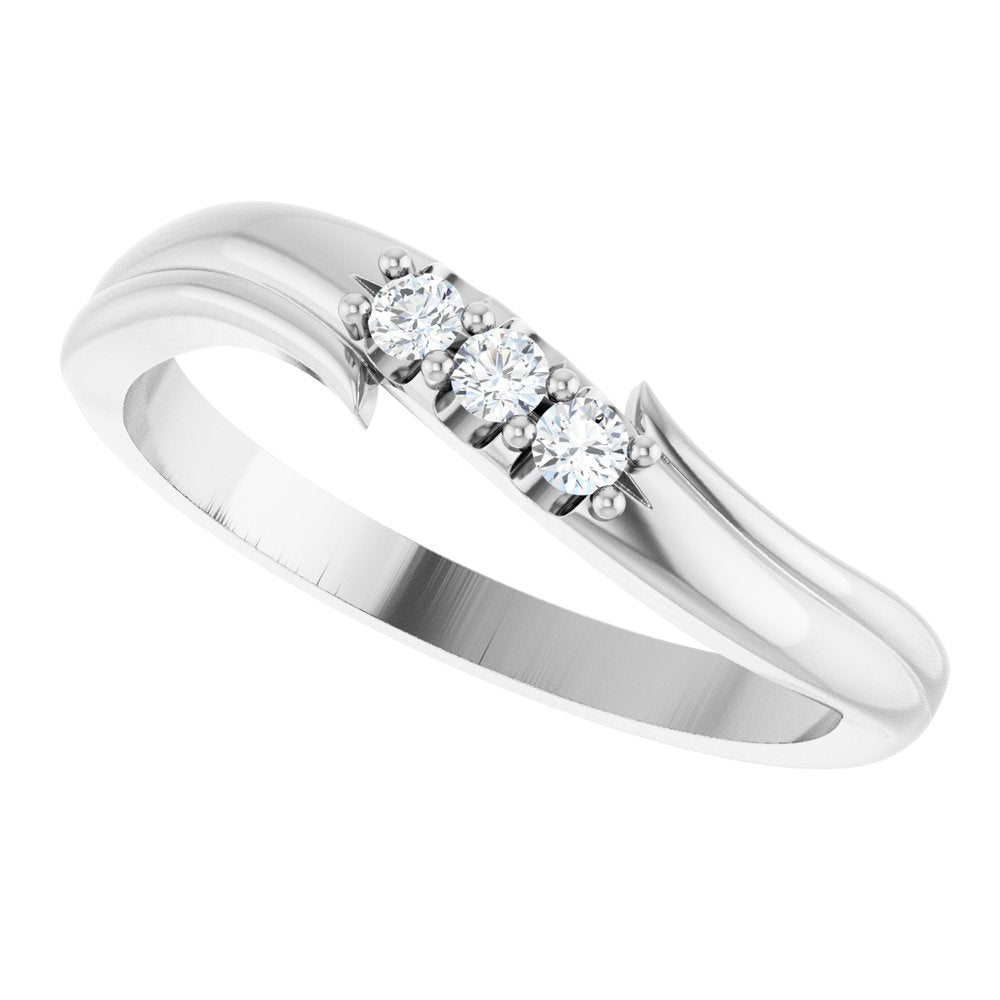 14K White Gold .08 CTW Lab-Grown Diamond Three-Stone Ring