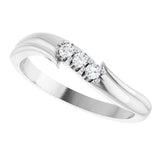 14K White Gold .08 CTW Lab-Grown Diamond Three-Stone Ring