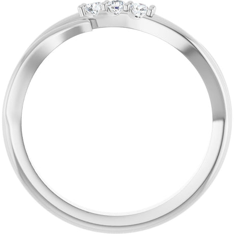 14K White Gold .08 CTW Lab-Grown Diamond Three-Stone Ring