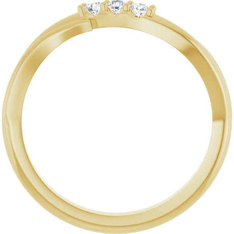 14K Yellow Gold .08 CTW Natural Diamond Three-Stone Ring