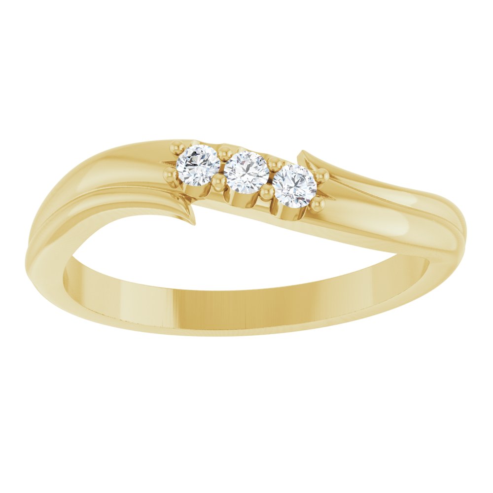 14K Yellow Gold .08 CTW Natural Diamond Three-Stone Ring
