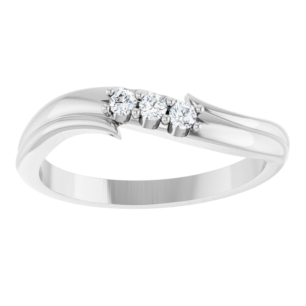14K White Gold .08 CTW Lab-Grown Diamond Three-Stone Ring