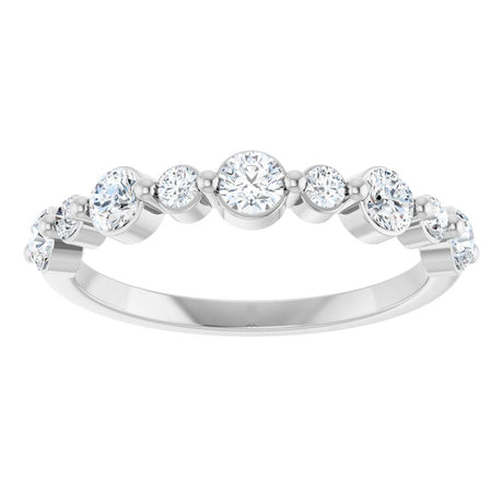 14K White Gold 1/2 CTW Natural Diamond Anniversary Band