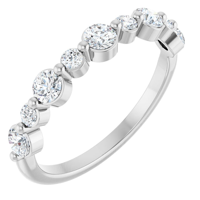 14K White Gold 1/2 CTW Natural Diamond Anniversary Band