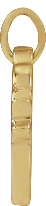 14K Yellow Gold .005 CT Natural Diamond Engravable Heart Pendant