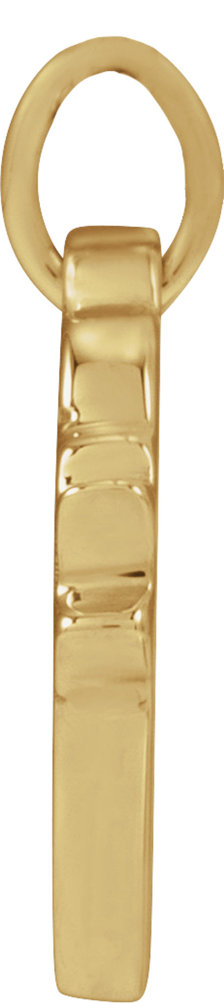 14K Yellow Gold .005 CT Natural Diamond Engravable Heart Pendant
