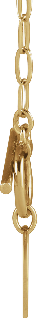 18K Yellow Gold-Plated Sterling Silver Engravable Round Toggle 18" Necklace