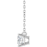 14K White Gold 3/8 CT Lab-Grown Diamond Solitaire 18 " Necklace