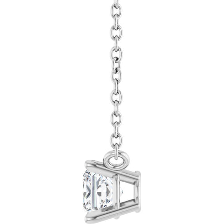14K White Gold 3/8 CT Lab-Grown Diamond Solitaire 18 " Necklace