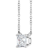 14K White Gold 1/2 CT Lab-Grown Diamond Solitaire 18 " Necklace