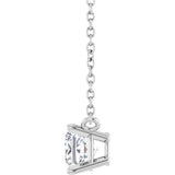 14K White Gold 1/2 CT Lab-Grown Diamond Solitaire 18 " Necklace