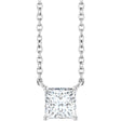 14K White Gold 1/2 CT Lab-Grown Diamond Solitaire 18 " Necklace