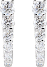 Sterling Silver 1/2 CTW Lab-Grown Diamond 12.95 mm Hoop Earrings