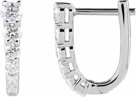 Sterling Silver 1/2 CTW Lab-Grown Diamond 12.95 mm Hoop Earrings