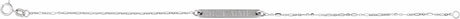 14K White Gold Engravable Bar 7" Bracelet
