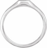 14K White 8x6 mm Oval Signet Ring