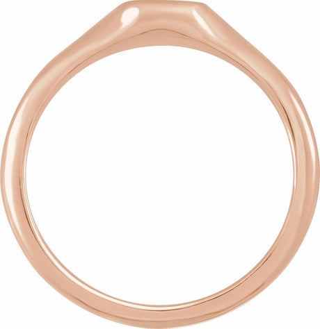 14K Rose Gold 8x6 mm Oval Signet Ring