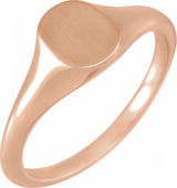14K Rose Gold 8x6 mm Oval Signet Ring