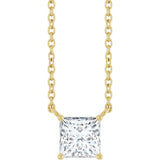 14K Yellow Gold 3/4 CT Lab-Grown Diamond Solitaire 18 " Necklace