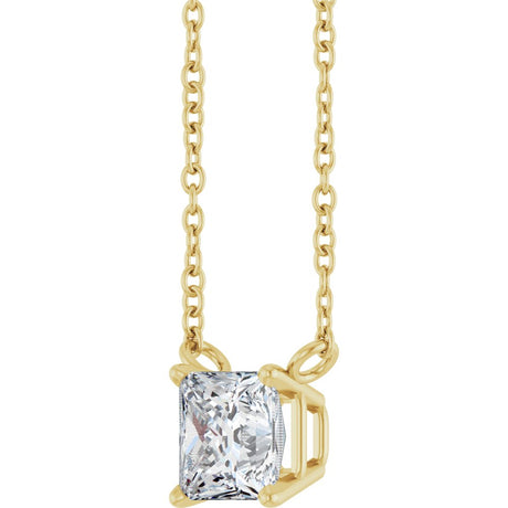 14K Yellow Gold 3/4 CT Lab-Grown Diamond Solitaire 18 " Necklace