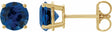 14K Yellow 6 mm Lab-Grown Blue Sapphire Stud Earrings
