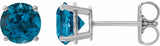 14K White Gold 7 mm Natural London Blue Topaz Earrings