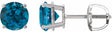 Sterling Silver 7 mm Natural London Blue Topaz Earrings