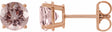 14K Rose 6 mm Natural Pink Morganite Earrings