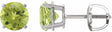 14K White Gold 6 mm Natural Peridot Earrings