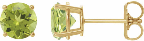 14K Yellow Gold 6 mm Natural Peridot Earrings