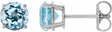 14K White Gold 4 mm Natural Sky Blue Topaz Earrings