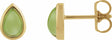 14K Yellow Gold Natural Peridot Cabochon Earrings
