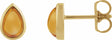 14K Yellow Gold Natural Citrine Cabochon Earrings