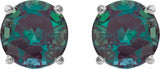 14K White Gold 6 mm Lab-Grown Alexandrite Earrings