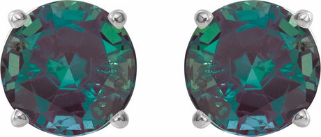 14K White Gold 6 mm Lab-Grown Alexandrite Earrings