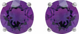 Platinum 7 mm Natural Amethyst Earrings