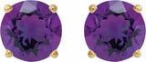 14K Yellow 5 mm Natural Amethyst Earrings