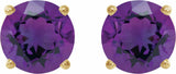 14K Yellow 5 mm Natural Amethyst Stud Earrings