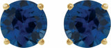 14K Yellow 5 mm Natural Blue Sapphire Stud Earrings