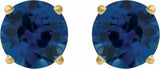 14K Yellow 6 mm Lab-Grown Blue Sapphire Stud Earrings